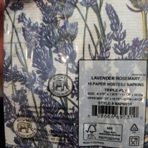 15 Hostess Napkins Paper Hand Towel Lavendar - Picture 2 of 2